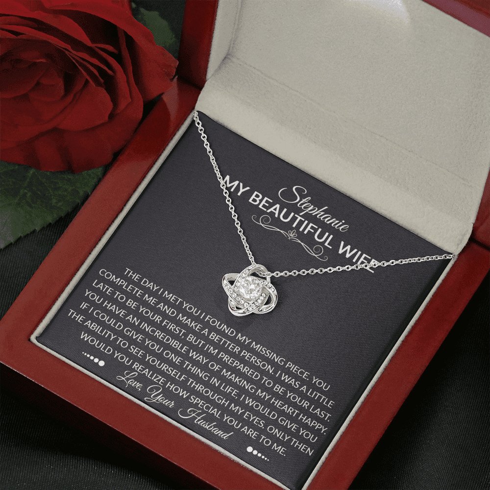 To My Beautiful Wife - The Day I Met You - Love Knot Necklace - Celeste Jewel