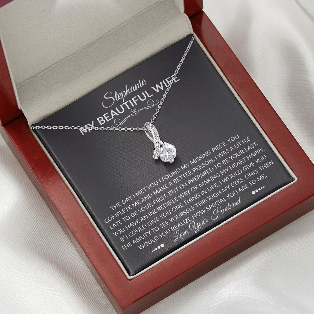 To My Beautiful Wife - The Day I Met You- Sparkling Radiance Necklace - Celeste Jewel