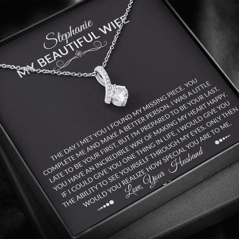 To My Beautiful Wife - The Day I Met You- Sparkling Radiance Necklace - Celeste Jewel