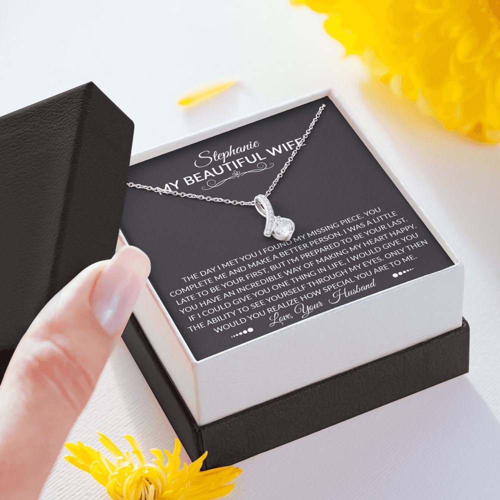 To My Beautiful Wife - The Day I Met You- Sparkling Radiance Necklace - Celeste Jewel