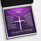 To My Beautiful Wife - You Are The Blessing - Cubic Zirconia Cross Necklace - Celeste Jewel