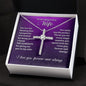To My Beautiful Wife - You Are The Blessing - Cubic Zirconia Cross Necklace - Celeste Jewel