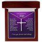 To My Beautiful Wife - You Are The Blessing - Cubic Zirconia Cross Necklace - Celeste Jewel