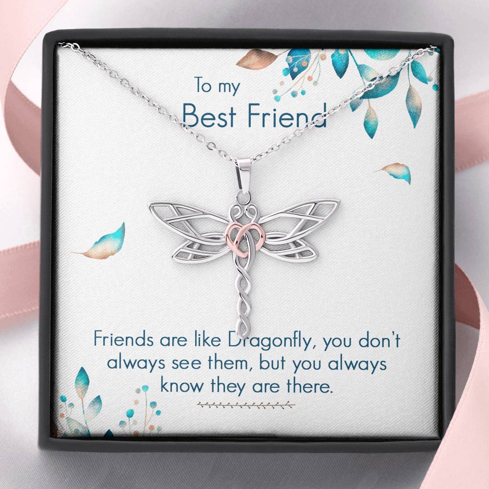 To My Best Friend - Always There - Dragonfly Necklace - Celeste Jewel
