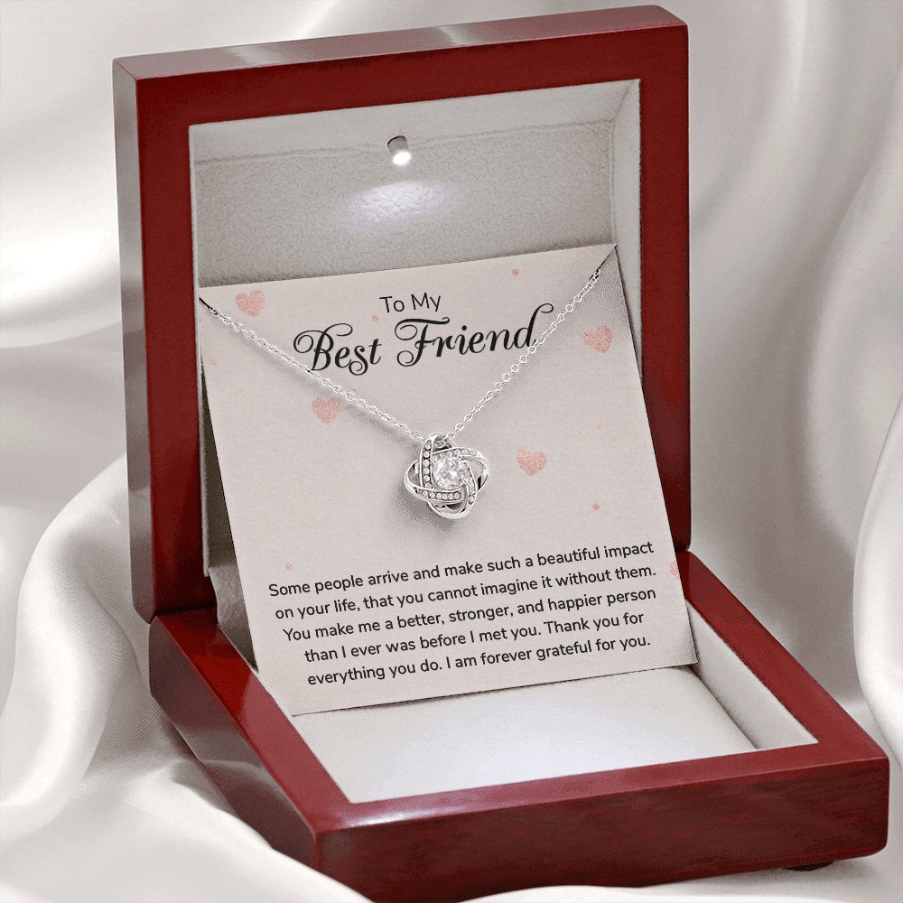 To My Best Friend - Forever Grateful - Love Knot Necklace - Celeste Jewel