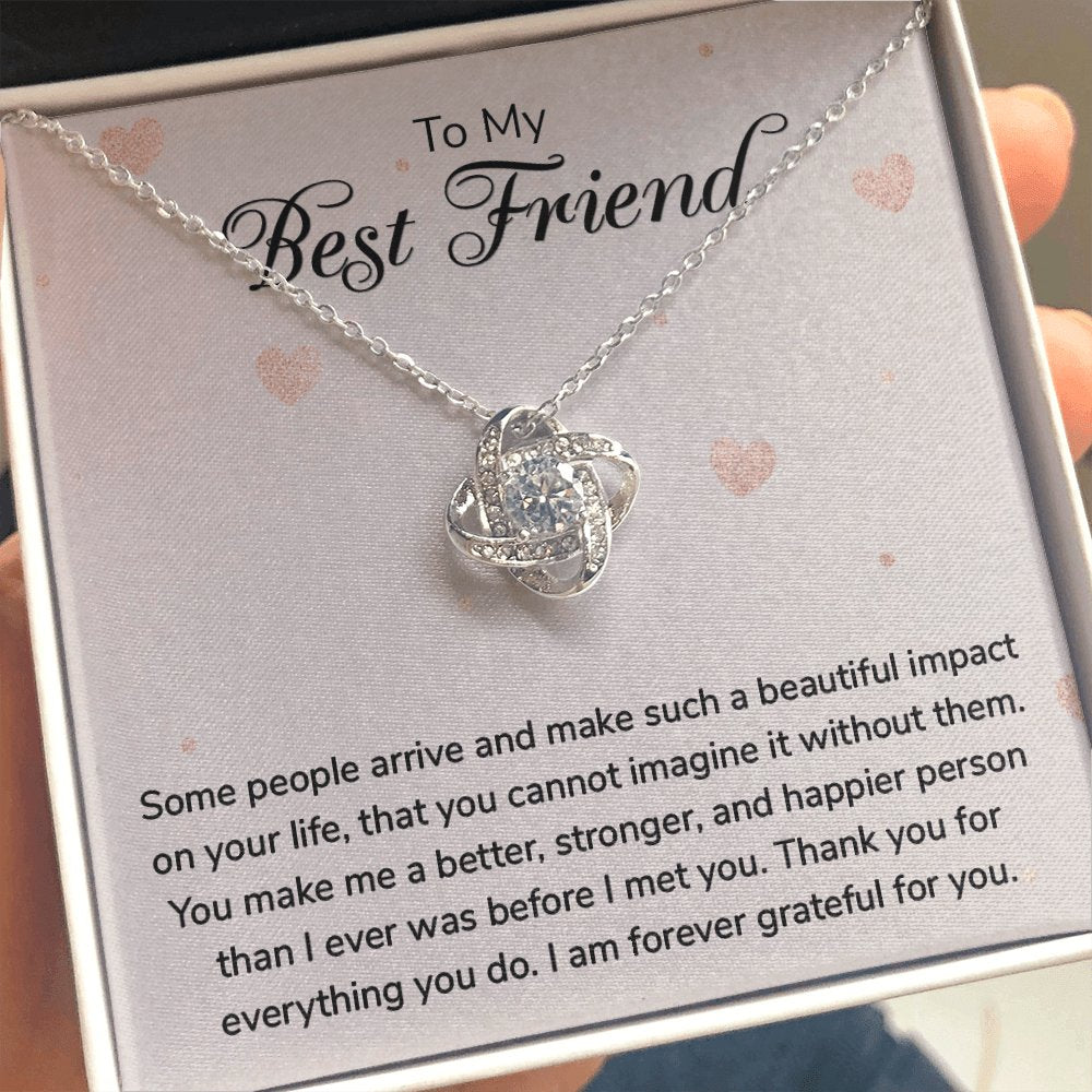 To My Best Friend - Forever Grateful - Love Knot Necklace - Celeste Jewel