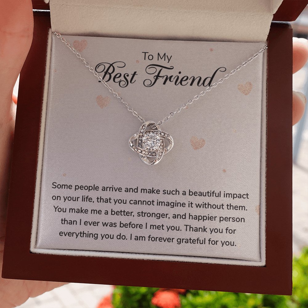 To My Best Friend - Forever Grateful - Love Knot Necklace - Celeste Jewel
