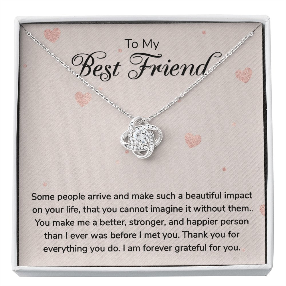 To My Best Friend - Forever Grateful - Love Knot Necklace - Celeste Jewel