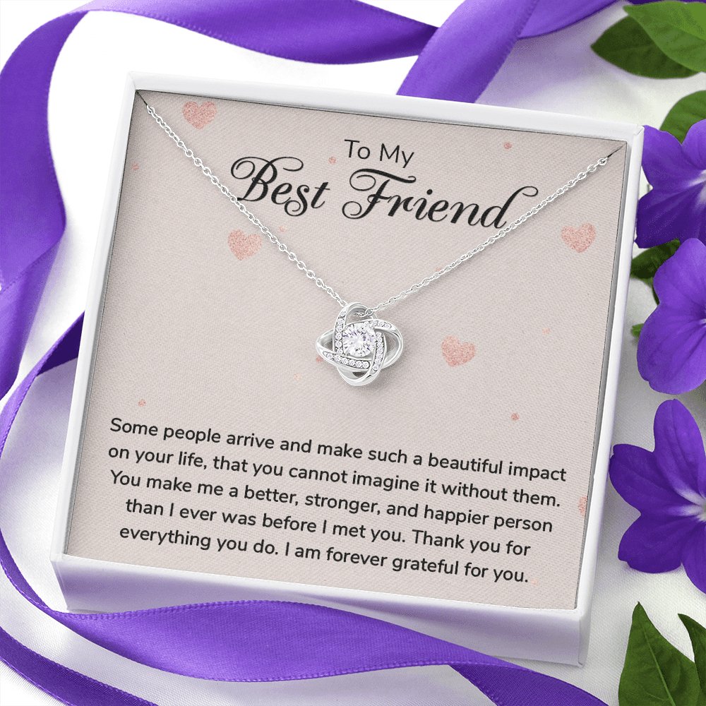 To My Best Friend - Forever Grateful - Love Knot Necklace - Celeste Jewel