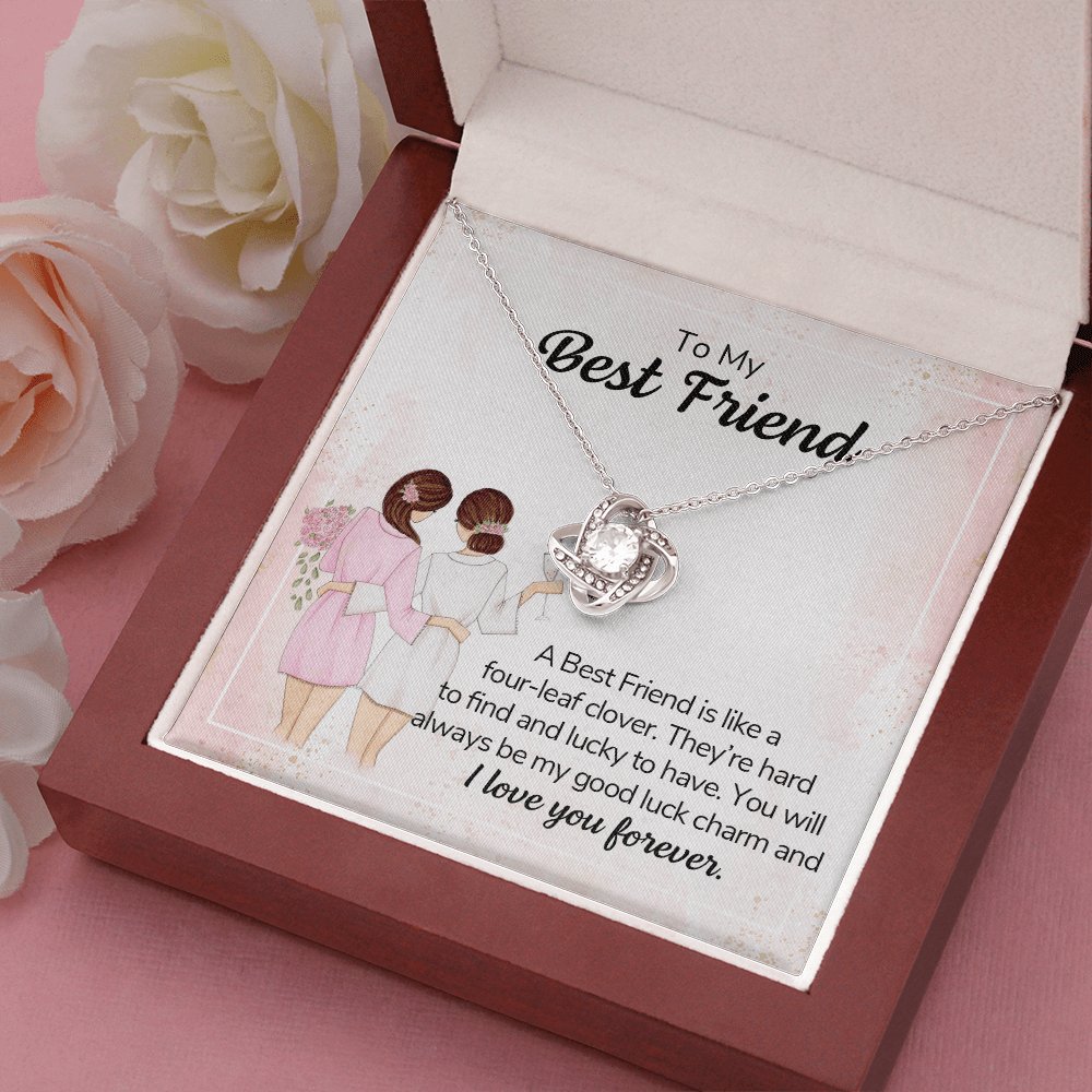 To My Best Friend - Four Leaf Clover - Love Knot Necklace - Celeste Jewel