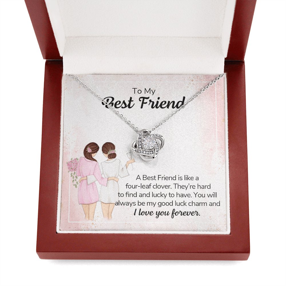 To My Best Friend - Four Leaf Clover - Love Knot Necklace - Celeste Jewel