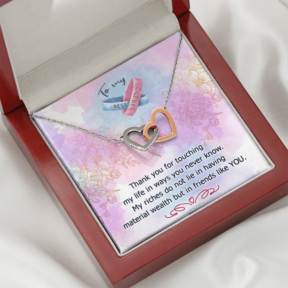 To My Best Friend - Friends Like You - Interlocking Hearts Necklace - Celeste Jewel