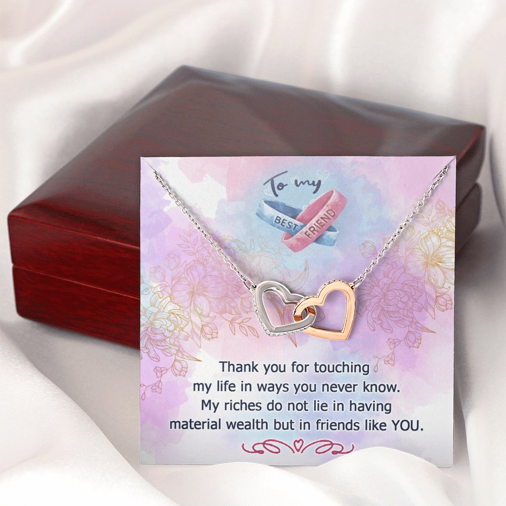 To My Best Friend - Friends Like You - Interlocking Hearts Necklace - Celeste Jewel