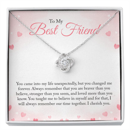 To My Best Friend - I Cherish You - Love Knot Necklace - Celeste Jewel