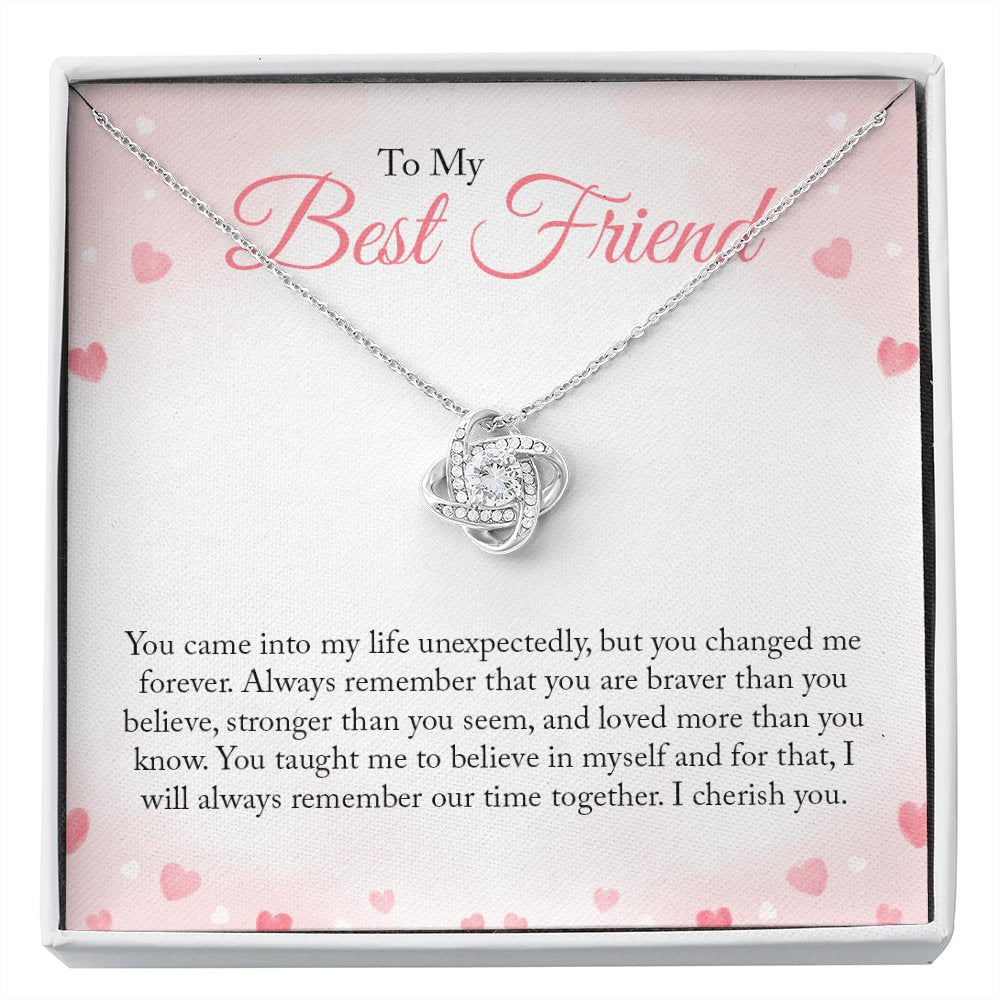 To My Best Friend - I Cherish You - Love Knot Necklace - Celeste Jewel
