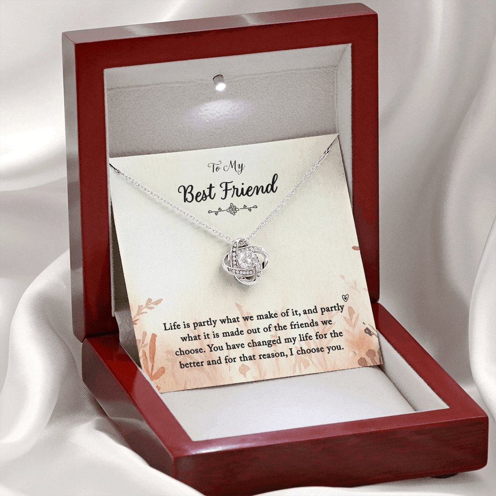 To My Best Friend- Life Is Partly - Love Knot Necklace - Celeste Jewel