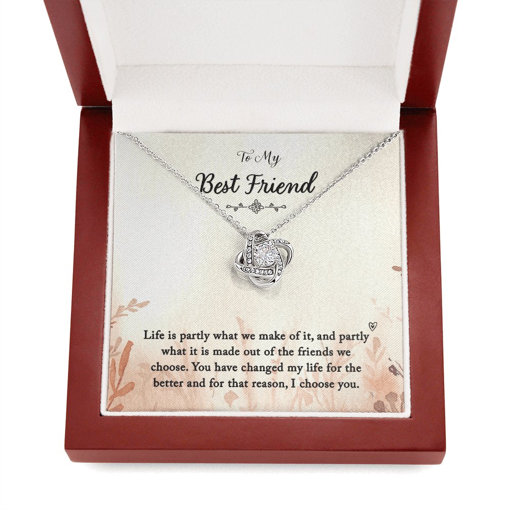 To My Best Friend- Life Is Partly - Love Knot Necklace - Celeste Jewel