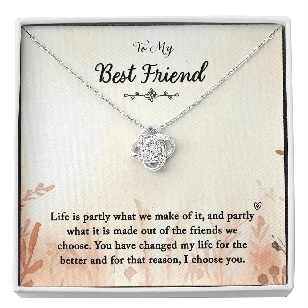 To My Best Friend- Life Is Partly - Love Knot Necklace - Celeste Jewel