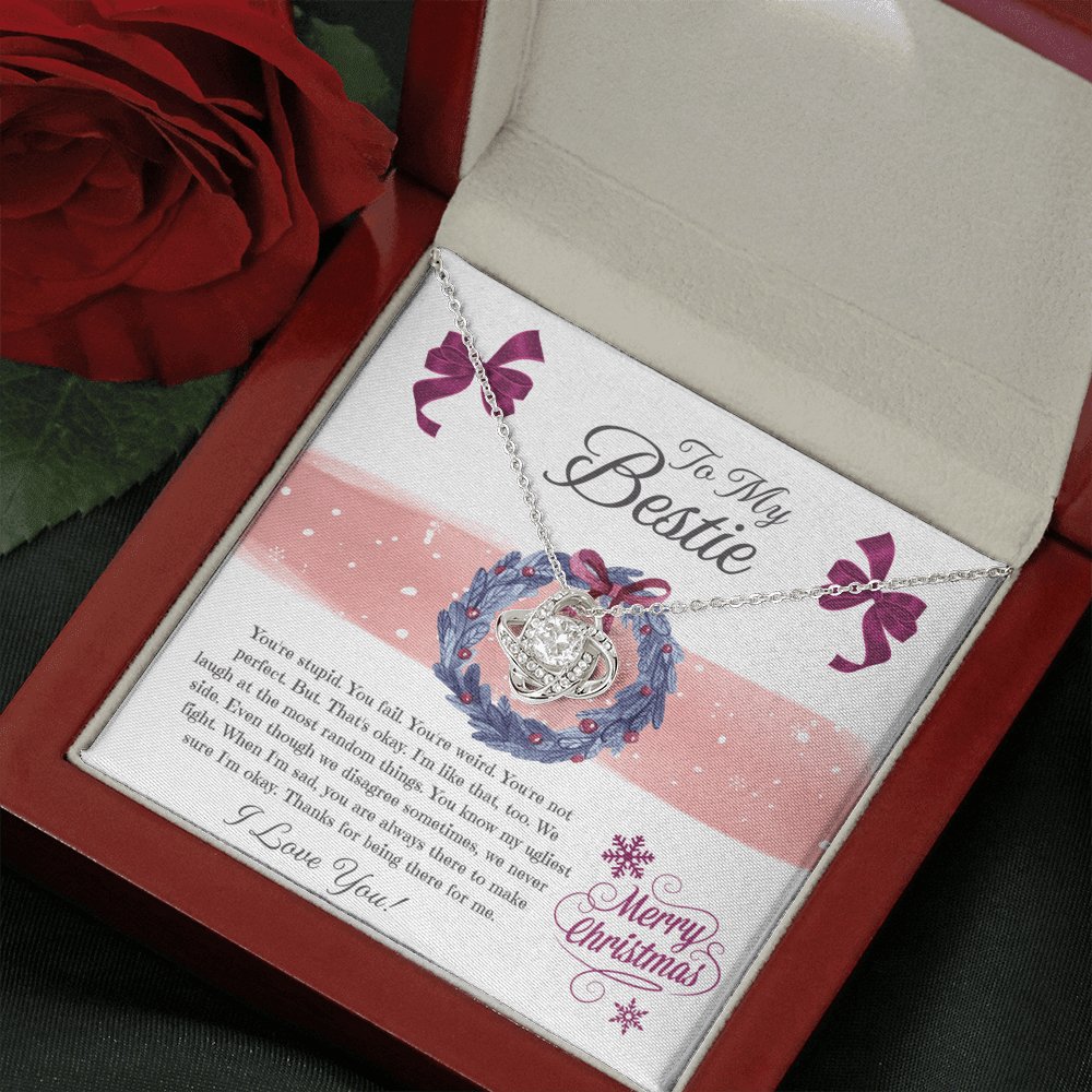 To My Bestie - Merry Christmas - CARD - Love Knot Necklace - Celeste Jewel