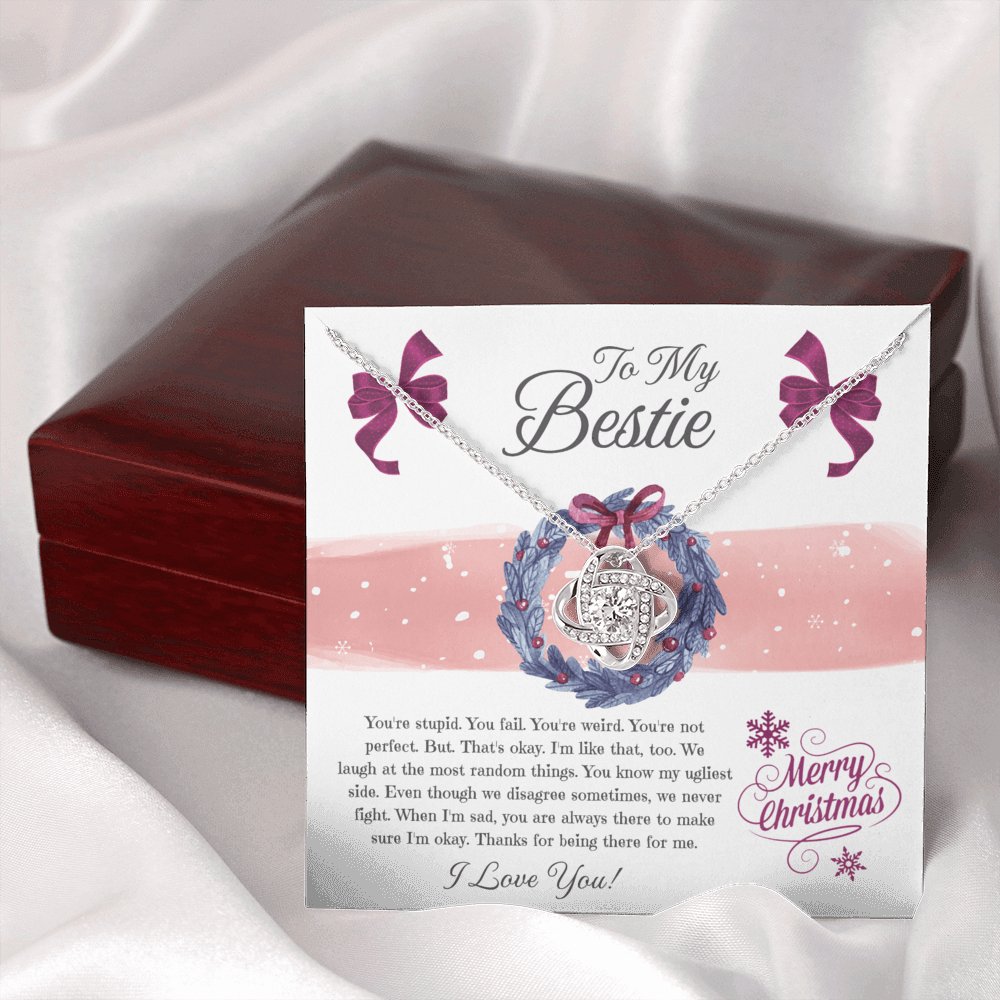 To My Bestie - Merry Christmas - CARD - Love Knot Necklace - Celeste Jewel