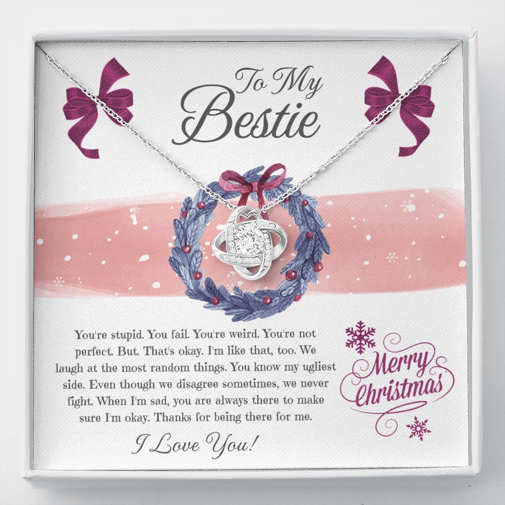 To My Bestie - Merry Christmas - CARD - Love Knot Necklace - Celeste Jewel