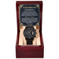 To My Bonus Dad - The Gift Of You - Black Chronograph Watch - Celeste Jewel
