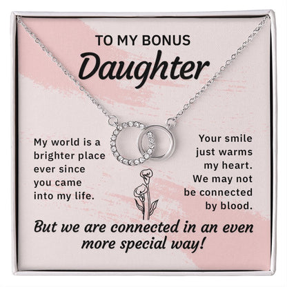 To My Bonus Daughter - My World Is A Brighter Place - Perfect Pair Necklace - Celeste Jewel