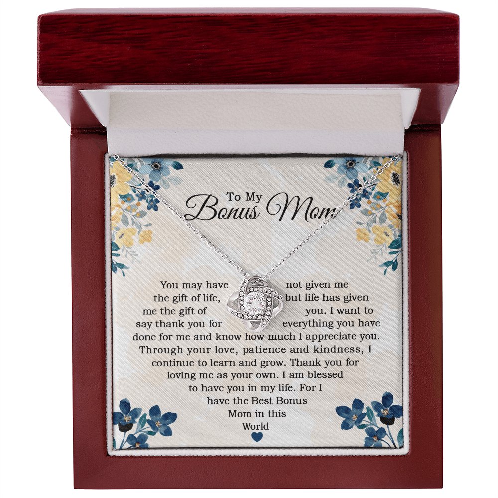 To My Bonus Mom - Blessed To Have You In My Life - Love Knot Necklace - Celeste Jewel
