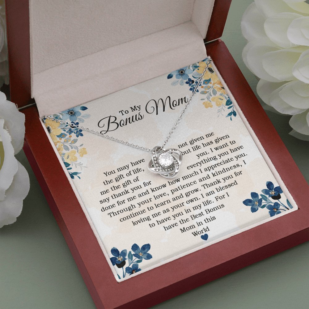 To My Bonus Mom - Blessed To Have You In My Life - Love Knot Necklace - Celeste Jewel