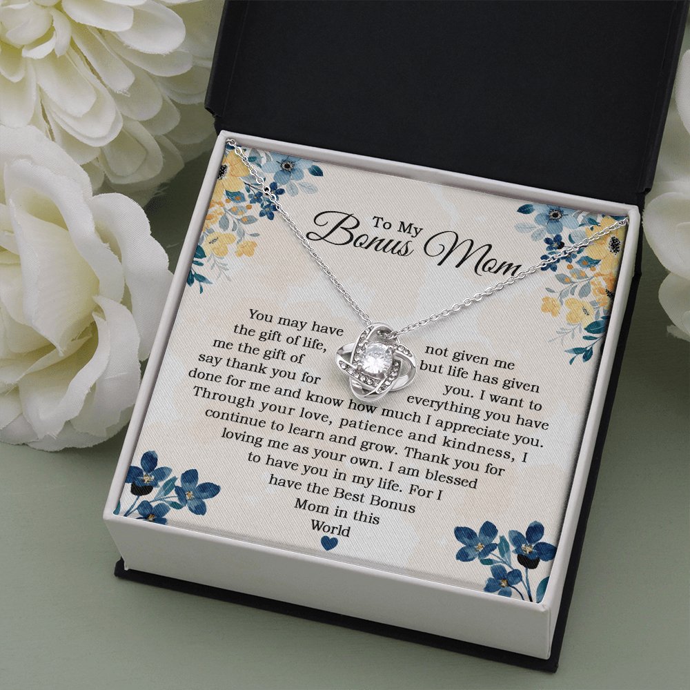 To My Bonus Mom - Blessed To Have You In My Life - Love Knot Necklace - Celeste Jewel