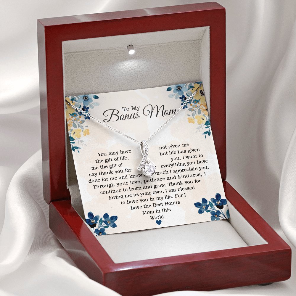 To My Bonus Mom - The Gift Of You - Sparkling Radiance Necklace - Celeste Jewel