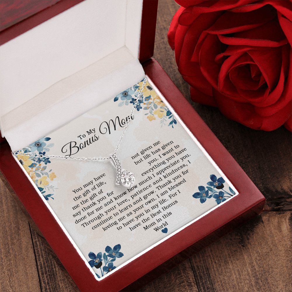 To My Bonus Mom - The Gift Of You - Sparkling Radiance Necklace - Celeste Jewel