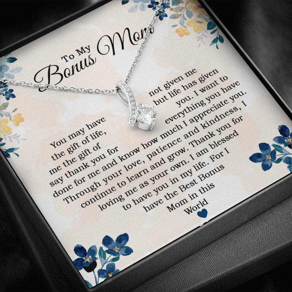 To My Bonus Mom - The Gift Of You - Sparkling Radiance Necklace - Celeste Jewel