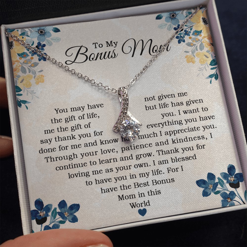 To My Bonus Mom - The Gift Of You - Sparkling Radiance Necklace - Celeste Jewel