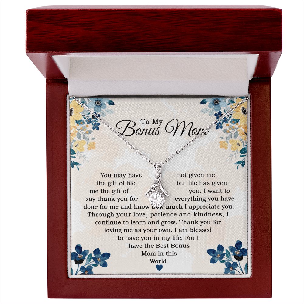 To My Bonus Mom - The Gift Of You - Sparkling Radiance Necklace - Celeste Jewel