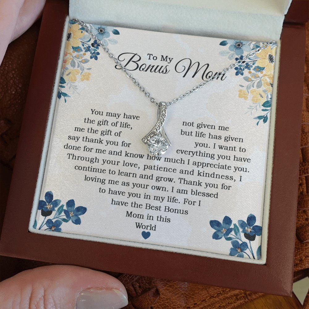 To My Bonus Mom - The Gift Of You - Sparkling Radiance Necklace - Celeste Jewel