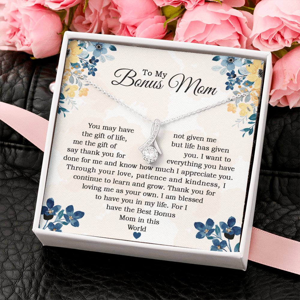 To My Bonus Mom - The Gift Of You - Sparkling Radiance Necklace - Celeste Jewel