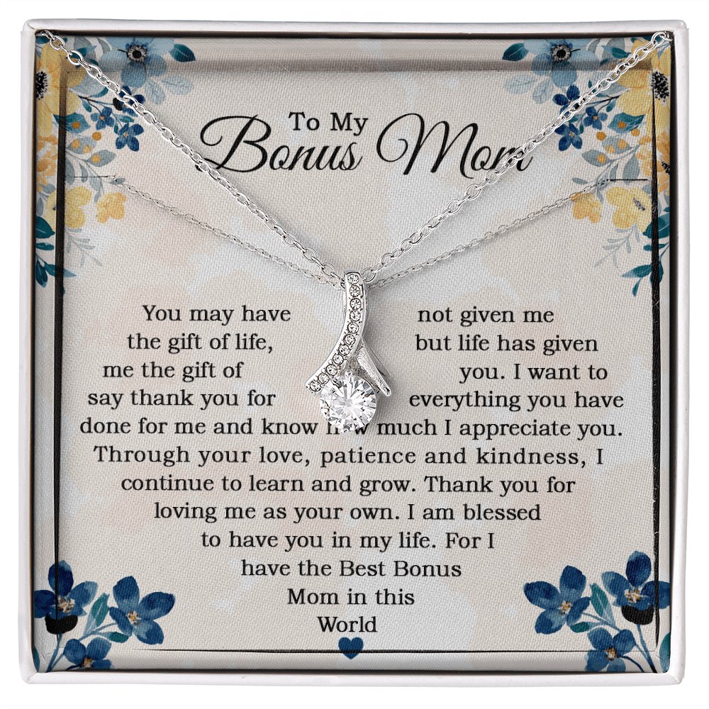 To My Bonus Mom - The Gift Of You - Sparkling Radiance Necklace - Celeste Jewel