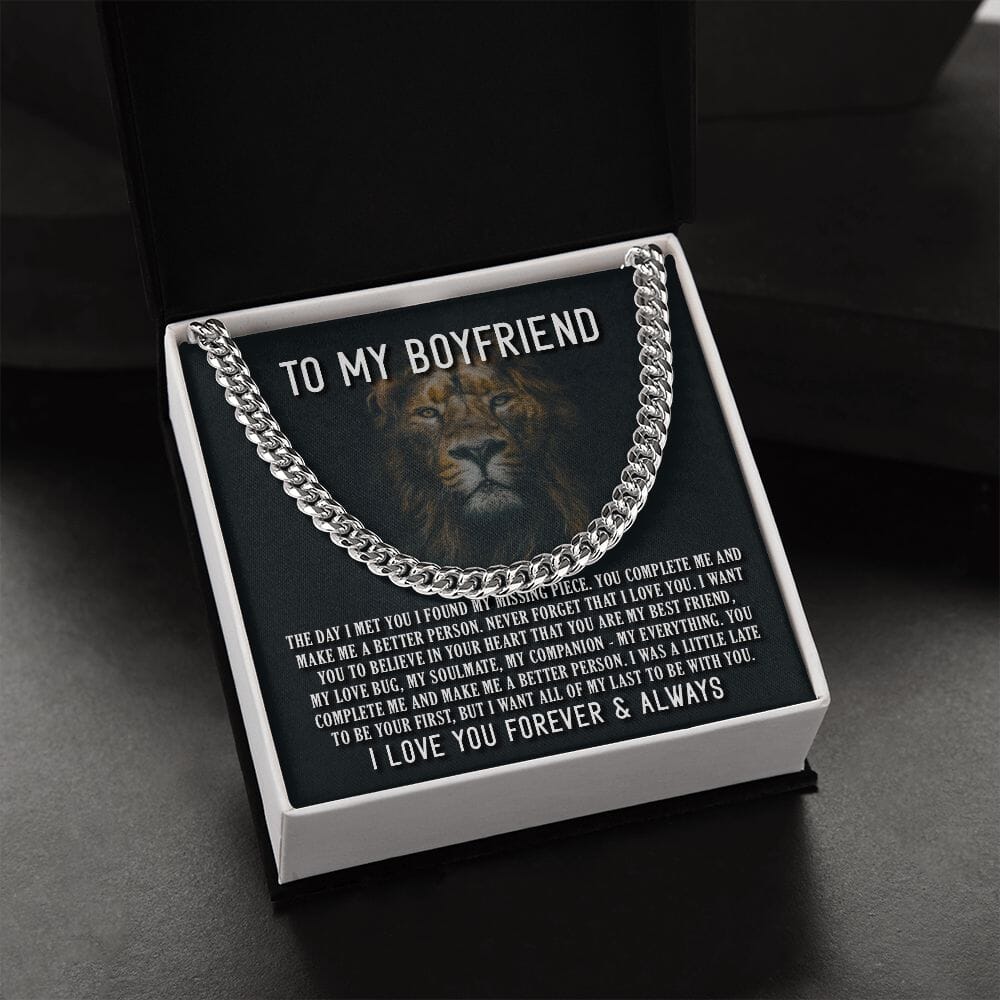 To My Boyfriend - The Day I Met You - Cuban Link Chain Necklace - Celeste Jewel