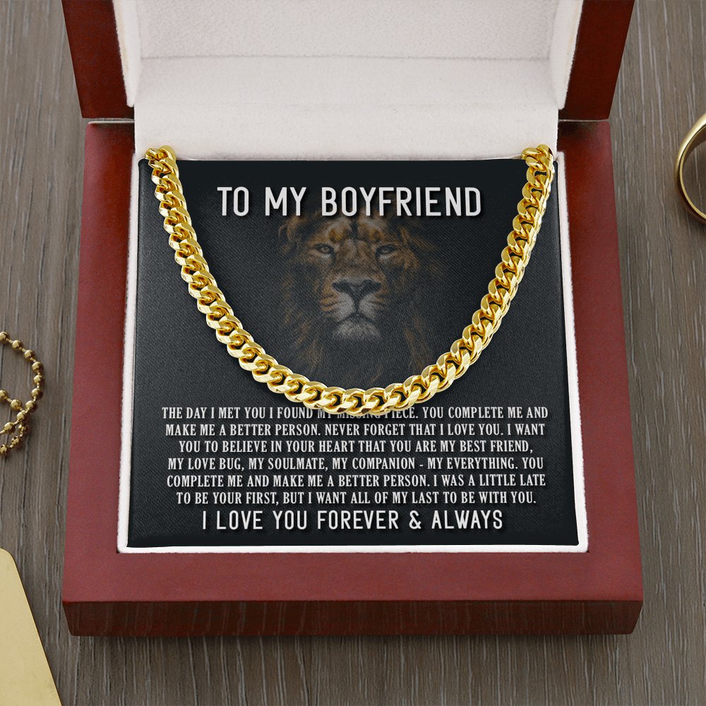 To My Boyfriend - The Day I Met You - Cuban Link Chain Necklace - Celeste Jewel