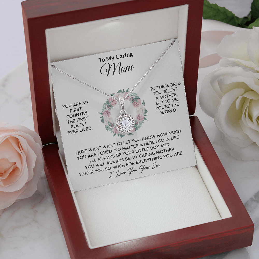 To My Caring Mom - Your Little Boy - Eternal Hope Necklace Jewelry 