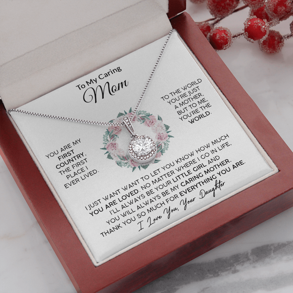 To My Caring Mom - Your Little Girl - Eternal Hope Necklace Jewelry 