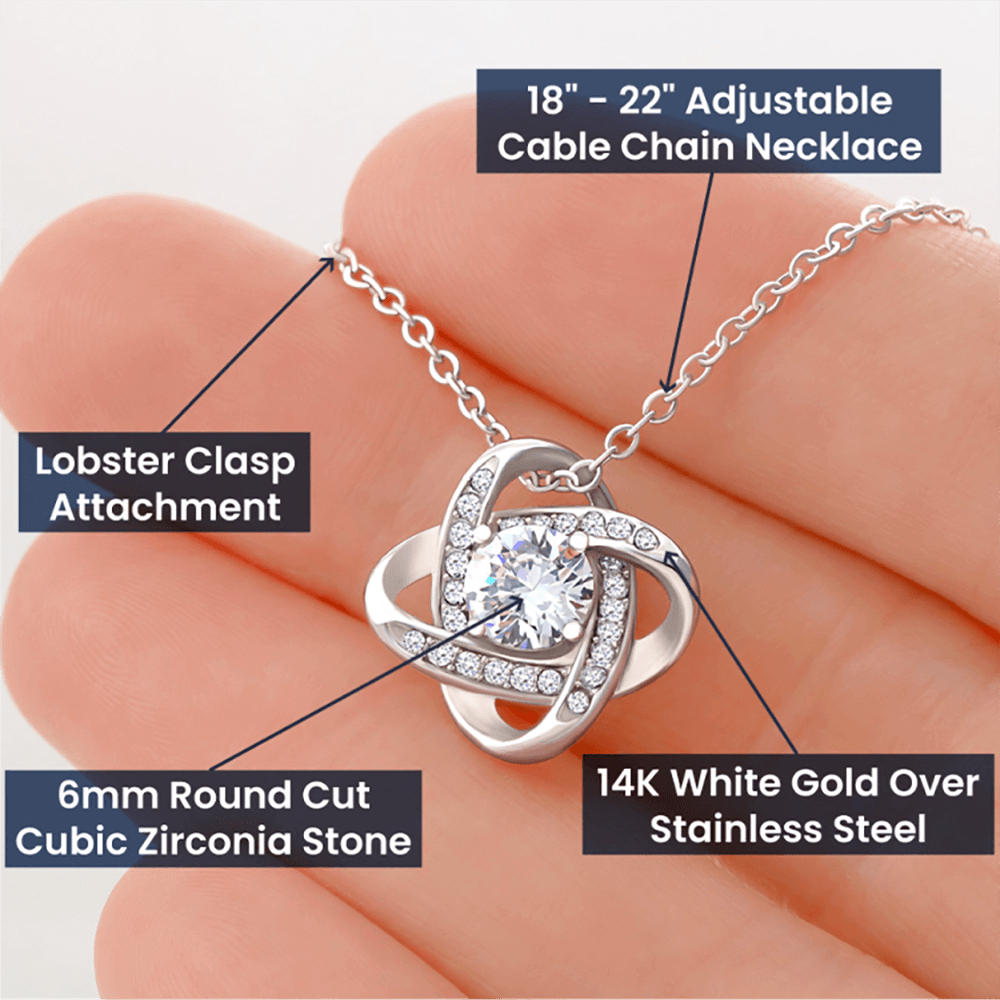 To My Caring Mum (From Son) - Your Little Boy - Love Knot Necklace Jewelry 