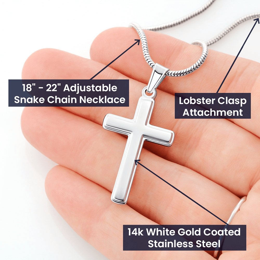 To My Dad - Happy Father's Day Gift From Son - Personalized Cross Necklace - Celeste Jewel