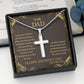 To My Dad - Happy Father's Day Gift From Son - Personalized Cross Necklace - Celeste Jewel