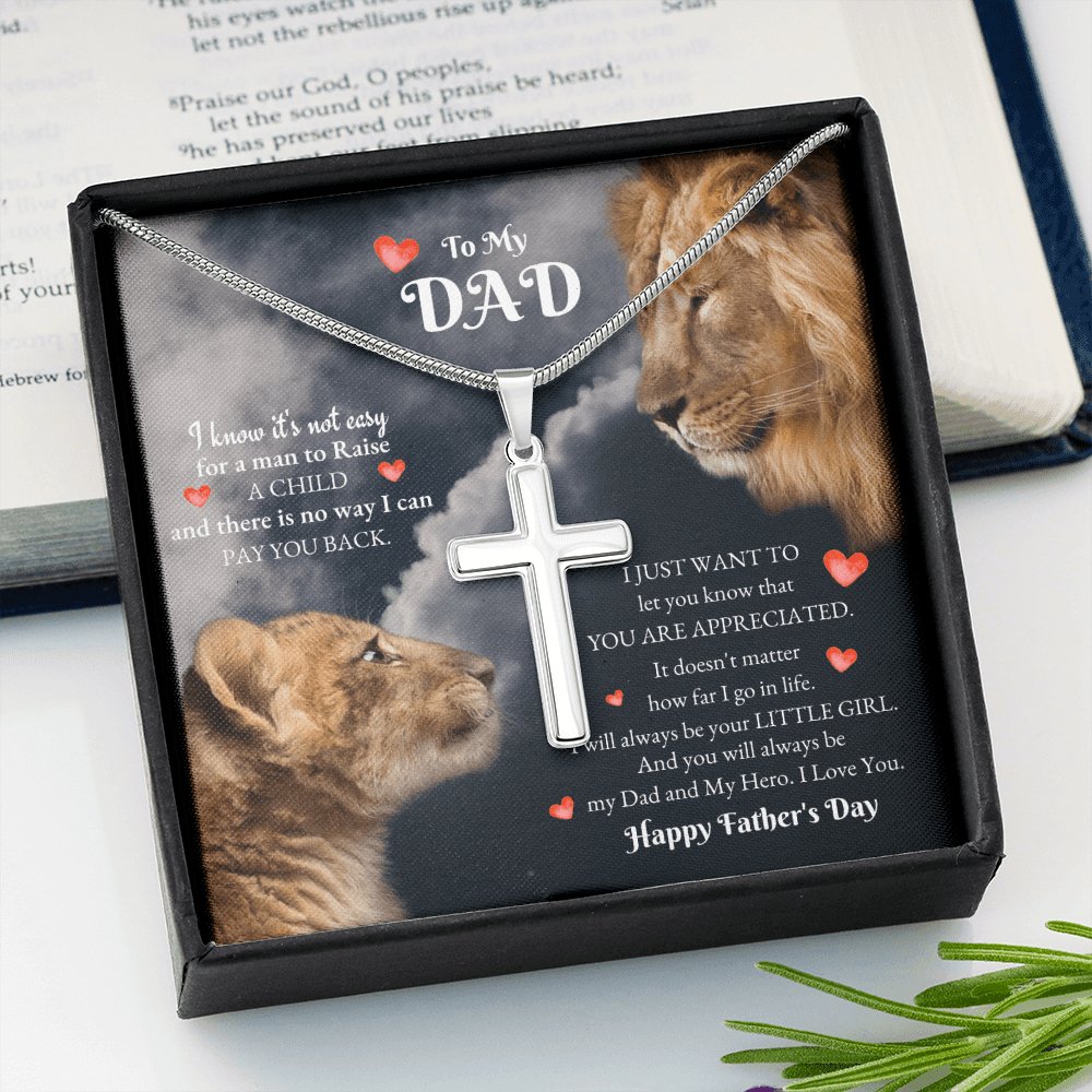 To My Dad- Happy Father's Day Gift - Personalized Cross Necklace - Celeste Jewel