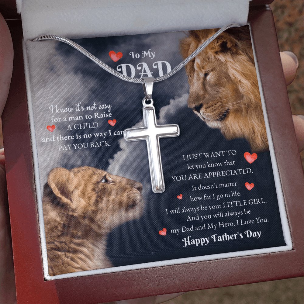 To My Dad- Happy Father's Day Gift - Personalized Cross Necklace - Celeste Jewel