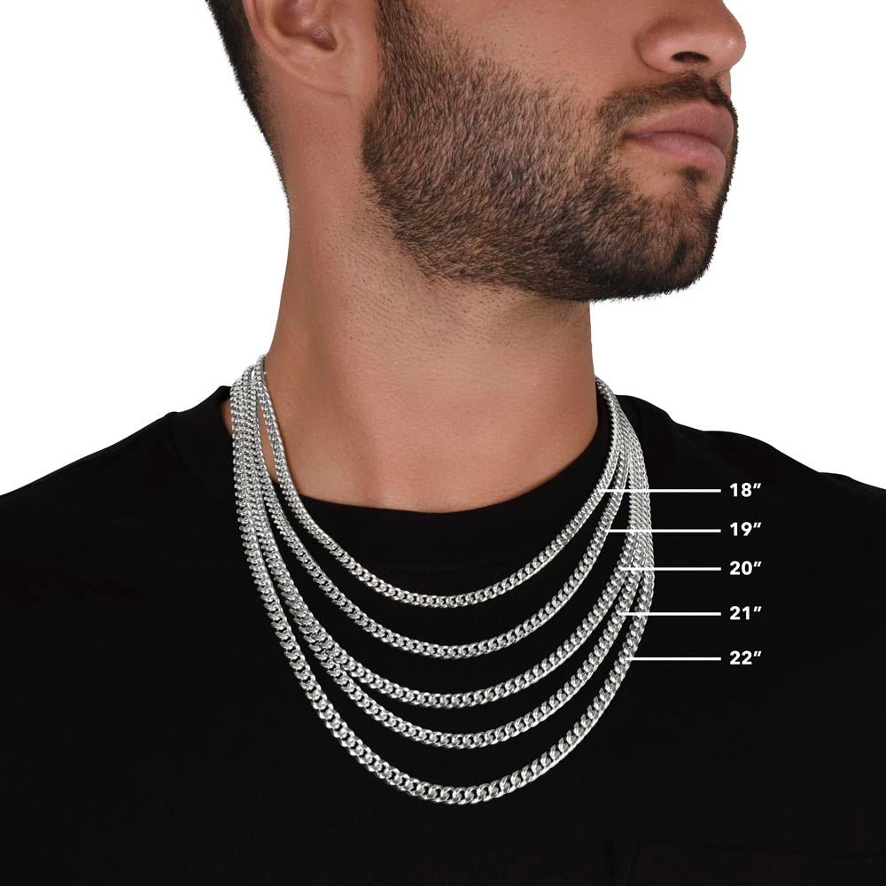 To My Dad - You Mean the World To Me - Cuban Link Chain Necklace - Celeste Jewel