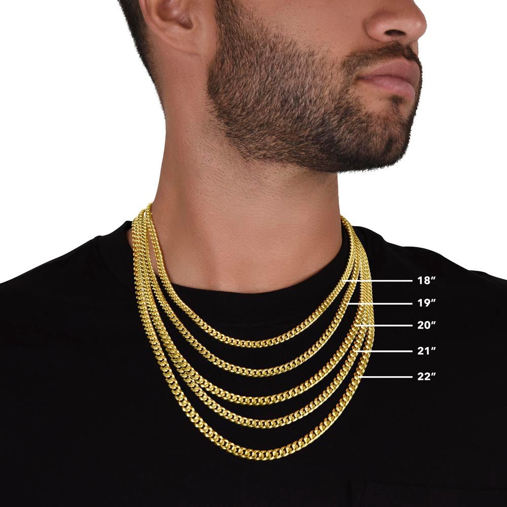 To My Dad - You Mean the World To Me - Cuban Link Chain Necklace - Celeste Jewel