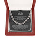 To My Dad - You Mean the World To Me - Cuban Link Chain Necklace - Celeste Jewel